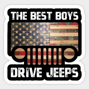 The Best Boys Drive Jeeps, Funny Vintage Design for Jeep Lovers Sticker